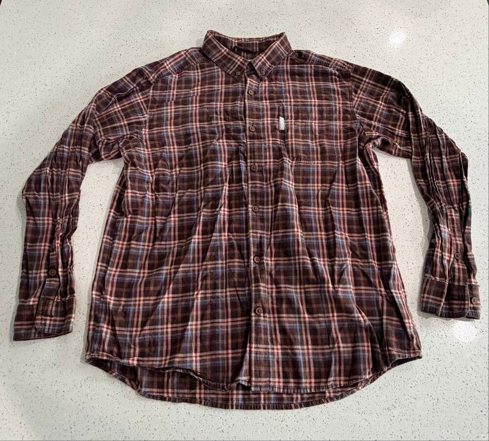 Columbia Sportswear Men’s XL Brown Plaid Long Sleeve Button Down Shirt